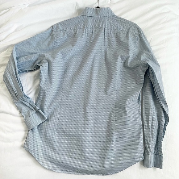 Blue Dress Shirt Size Large Polka Dot Express - Picture 3 of 3